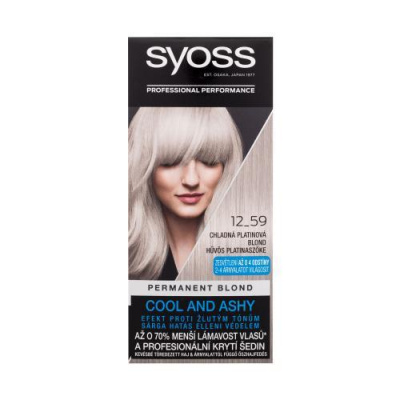 Syoss Permanent Coloration Permanent Blond permanentná farba na vlasy 50 ml odtieň 12-59 cool platinum blond pre ženy