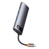 BASEUS adaptér HUB 6-v-1 Typ C WKWG080013/BS-OH100 0,15 m sivý