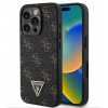 Guess PU Leather 4G Triangle Metal Logo Zadný Kryt pre iPhone 16 Pro Black 14540399