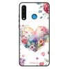 Lesklé pouzdro iSaprio pro Huawei P30 Lite - Floral Heart (Lesklé pouzdro, kryt, obal iSaprio Exclusive na mobil Huawei P30 Lite s motivem Floral Heart - elegantní skleněný vzhled, skvělá ochrana mobi
