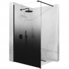 Rea Aero Ombre, sprchová zástena Walk-In 110x195 cm, 8mm číre sklo s čiernym vzorom, čierny matný profil, REA-K2461