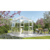 Skleník Vitavia Galaxis 9000 kombinácia skla a polykarbonátu 336x383 cm biely vr. základového rámu
