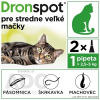 Dronspot 60 mg/15 mg spot-on (2 pipety) pre stredne veľké mačky (>2,5 - 5 kg) 2x0,7 ml