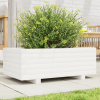 zahrada-XL Záhradný kvetináč biely 70x40x26,5 cm borovicový masív 847329