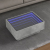 zahrada-XL Konferenčný stolík s LED betónový 70x50x30 cm kompozitné drevo 847514