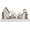 Solight LED vánoční vesnička, 34x17cm, dřevo, 4 LED, 2x AA 1V256