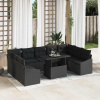 zahrada-XL Súprava záhradných pohoviek 10 pcs Čierna 100 x 55 x 73 cm 3357806