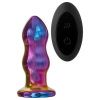 Glamour Glass - rádiový, sklenený anál vibrator - vlnitý (farebný)