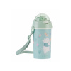 KikkaBoo Hrnček so silikónovou slamkou a popruhom 450ml Music Fest Mint