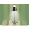 GTV LED stolná lampa FIZZI 2,5W, 200lm, 4000mAh, 5V, stmievateľná, 4000K, IP54, čierna [LD-FIZZI-10-DEC]