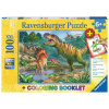 RAVENSBURGER Puzzle Praveký svet dinosaurov XXL 100 dielikov + omaľovánky