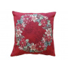 Vianočná Gobelínová OBLIEČKA na vankúš 45*45cm - VIANOČNÉ RUŽE na ČERVENOM