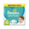 Pampers Active baby 6 XL (13–18 kg) 128 ks - mesačné balenie