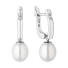 Gaura Pearls Stříbrné náušnice s bílou perlou Poggia, stříbro 925/1000 SK22380EL/W Bílá