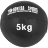 Gorilla Sports Kožený medicinbal, 5 kg, čierny