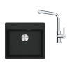 Franke Sety Kuchynský set G255MČ, fragranitový drez MRG 610-52 RTL a batéria FS 3230.031, matná čierna/chróm 114.0700.707