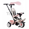 Trojkolka a kočík v jednom s vysokou opierkou Baby Balade Tricycle Pink Smoby so slnečníkom brzdou a tichými EVA kolesami ružová od 10 mes
