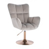 LuxuryForm DESIGN Kreslo AURORA VELUR na zlatom tanieri - svetlo šedé