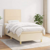 vidaXL Posteľný rám boxspring s matracom krémový 90x190 cm látka