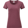Fruit of the Loom Tričko Lady-Fit Valueweight T, krátký rukáv, dámské COT161372n2904-heather bur XL Melír burgundová