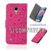 Kožený obal Samsung Galaxy S IV Mini – Cartoon – ružová