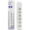 Qoltec Power strip | 6 zásuviek | 1,8 m | biely