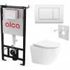 Alcadrain Set modulu do sadrokartónu, WC EBS Urban, sedadlá a tlačidlá M270, biela
