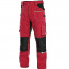 CANIS Pánske nohavice CXS STRETCH do pása, červeno-čierne, Varianta červeno-čierna, Veľkosť 62