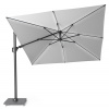 Slnečník Challenger 2 LED Classic Platinum Veľkosť: 300 x 300 cm, Farba rámu: Antracitová, Farba látky: Sivá