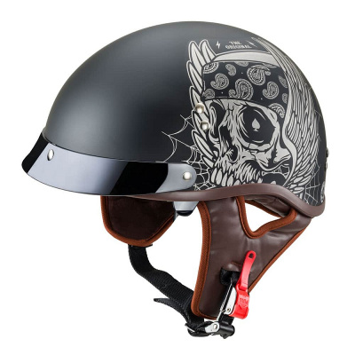 Moto prilba W-TEC Black Heart Longroad Farba Wings Skull, Veľkosť L (59-60)