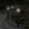 Záhradná lampa na stĺpiku, čierna, 60 cm, nerezová oceľ