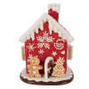 Clayre & Eef Červená keramická dóza perníková chalúpka Gingerbread - Ø 22*28 cm - Clayre & Eef