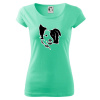 Border kólia obrys hlavy - Dámske tričko Pure - S ( Mätová )