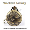 Vreckové hodinky - retro bronzový rybársky 3D dizajn