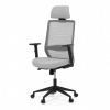 Autronic Židle kancelářská, šedá MESH síťovina, šedá látka, plastový kříž, synchronní mechanismus, kolečka pro tvrdé povrchy KA-V3329 GREY