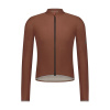 SHIMANO Cyklistický dres s dlhým rukávom letný - EVOLVE MERINO LONG - hnedá L