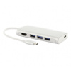 LMP Video Hub, 4K HDMI, USB-C, 3x USB 3.0 - USB-C nabíjecí adaptér, stříbrný - 17101
