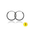 MINET JMAN0392BE02 - MINET Černé broušené stříbrné náušnice KRUHY 2 cm