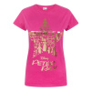 NASTROVJE Dámske tričko Disney Peter Pan s potlačou zlatej fólie NS4774 (veľké) (ružové)