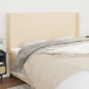 vidaXL Čelo postele so záhybmi krémový 203x16x118/128 cm látka - Krémová - 66159-20979