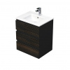 Swiss aqua technologies Koupelnová skříňka s umyvadlem SAT Cube Way 60x71x46 cm hnědá mat CUBE3D603ZHMOD