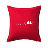 EKG hasiči - Vankúš 50x50 - 50x50 - Iba poťah ( Červená )