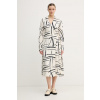 Tommy Hilfiger šaty s viazaním z viskózy WW0WW48934 béžová 34