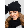 Kamea Čierna elegantná zimná dámska čiapka Kamea Florida, Veľkosť uni, Farba čierna
