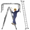 Hliníkový kĺbový rebrík multifunkčný 3,7 m skladací 4x3 priečky
