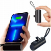 PowerBank 5000 mAh 10.5W Malá TAŠTIČKOVÁ Power Bank USB-C +Lightning Čierna