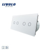 LIVOLO Žalúziový ovládač RF - biely 2-rámik VL-2C702WR-11