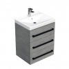 Swiss aqua technologies Koupelnová skříňka s černou úchytkou a umyvadlem SAT Cube Way 60x76,5x46 cm beton mat CUBE46C603BEVER