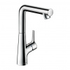 Hansgrohe Talis S, vysoká umývadlová batéria 210 s otočným výtokom a odtokovou súpravou s ťahadlom, chrómová, HAN-72105000