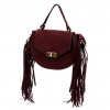 Dámska kožená kabelka Luka 25-065 v bordovej farbe